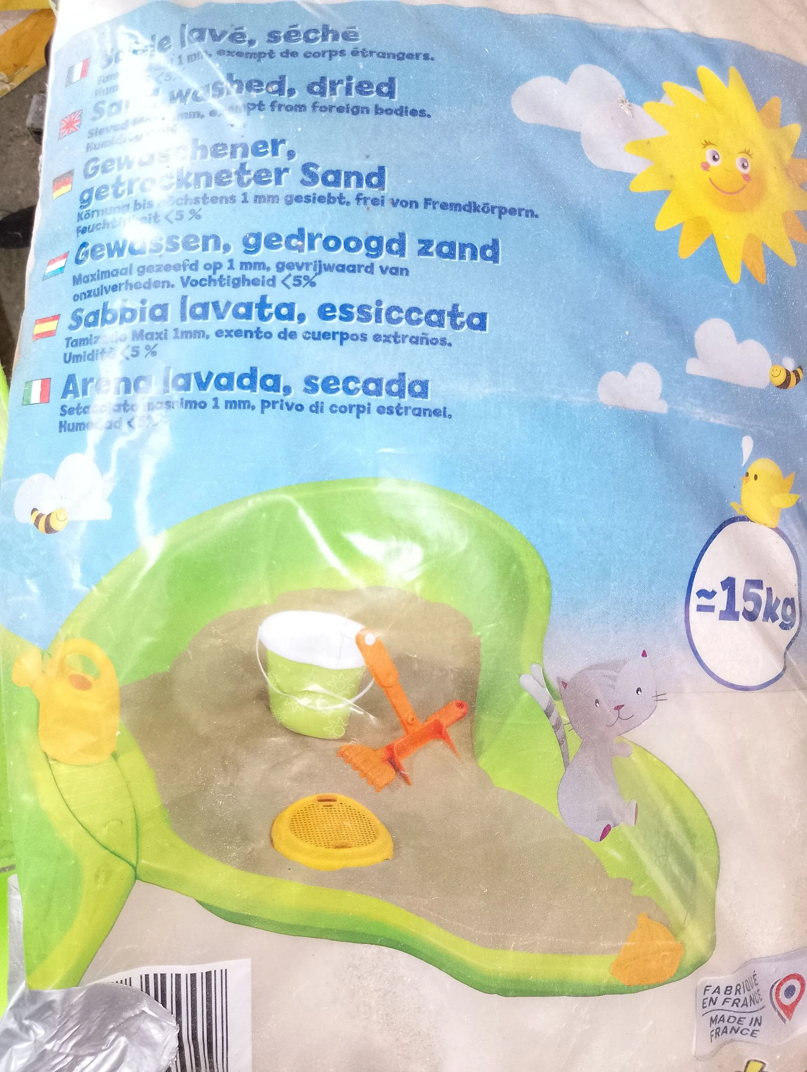Sac de sable lavé, séché 15kg SMOBY neuf